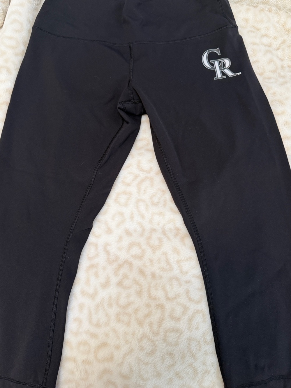 lululemon athletica Black Capri Leggings with CR Logo Colorado Rockies size 12